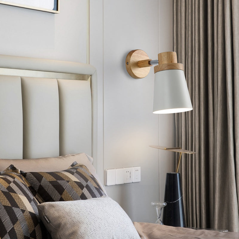 Macaron Style Wall Mount Light 1-Light Wall Light with Iron Shade for Living Room