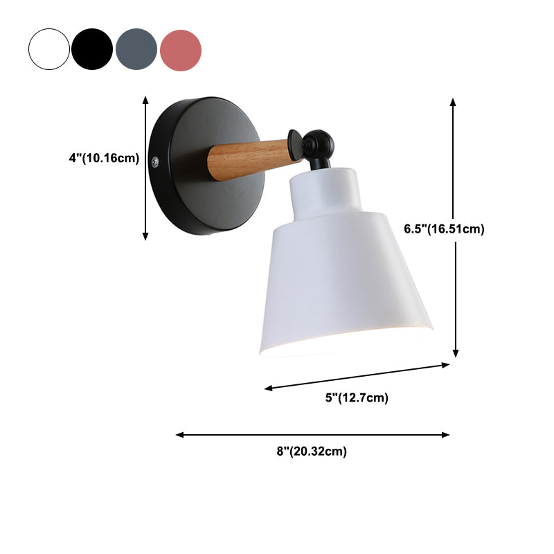 Macaron Style Wall Mount Light 1-Light Wall Light with Iron Shade for Living Room