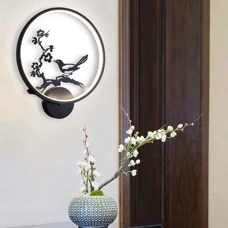 Modern LED Wall Mount Light 1-Light Wall Lamp with Acrylic Shade for Living Room