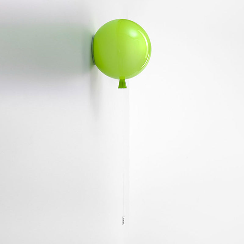 Macaron Style Wall Mount Light 1-Light Wall Light with Glass Shade for Bedroom