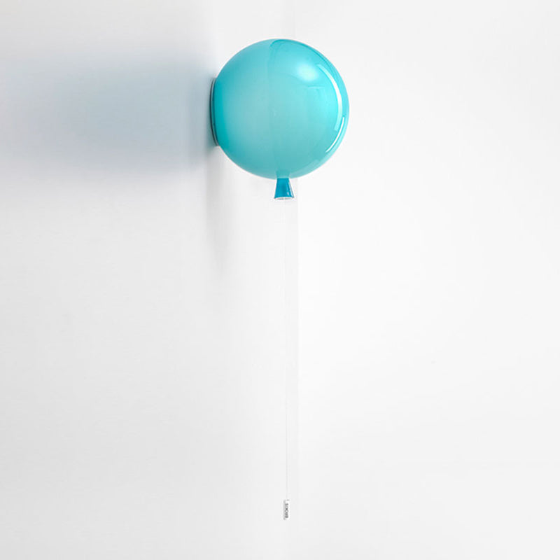 Macaron Style Wall Mount Light 1-Light Wall Light with Glass Shade for Bedroom