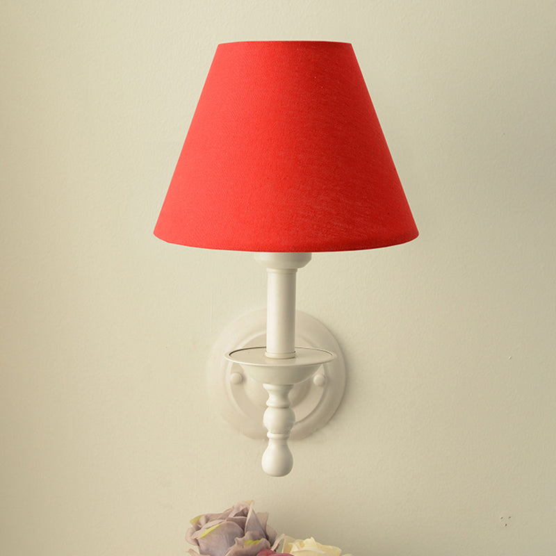 Macaron Wall Mount Light 1-Light Wall Light with Fabric Shade for Living Room