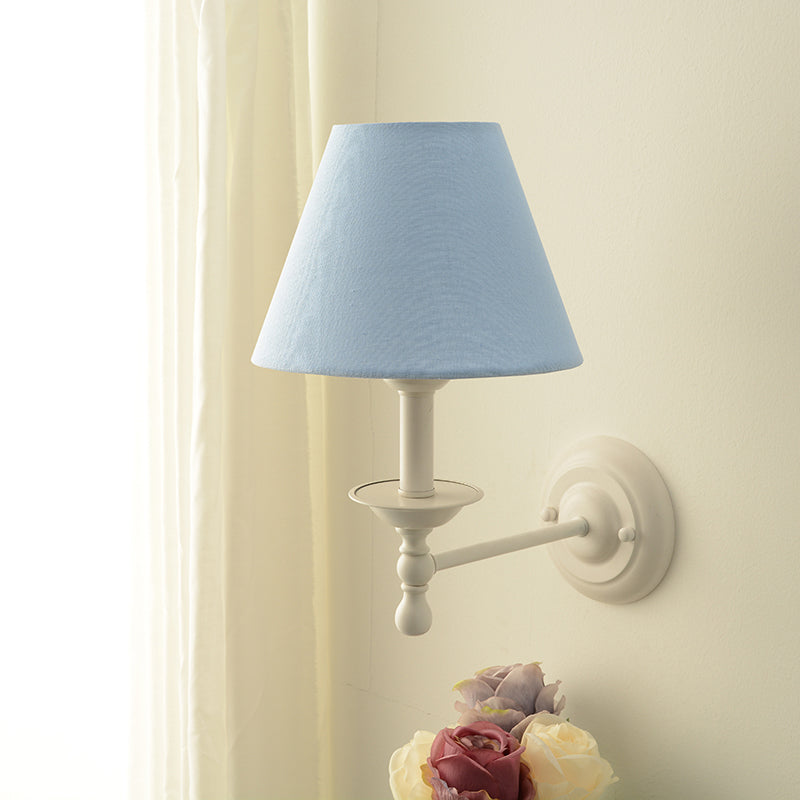 Macaron Wall Mount Light 1-Light Wall Light with Fabric Shade for Living Room