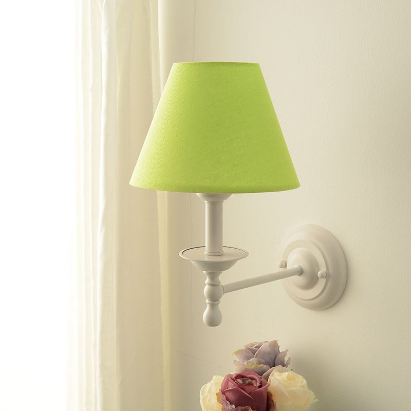 Macaron Wall Mount Light 1-Light Wall Light with Fabric Shade for Living Room