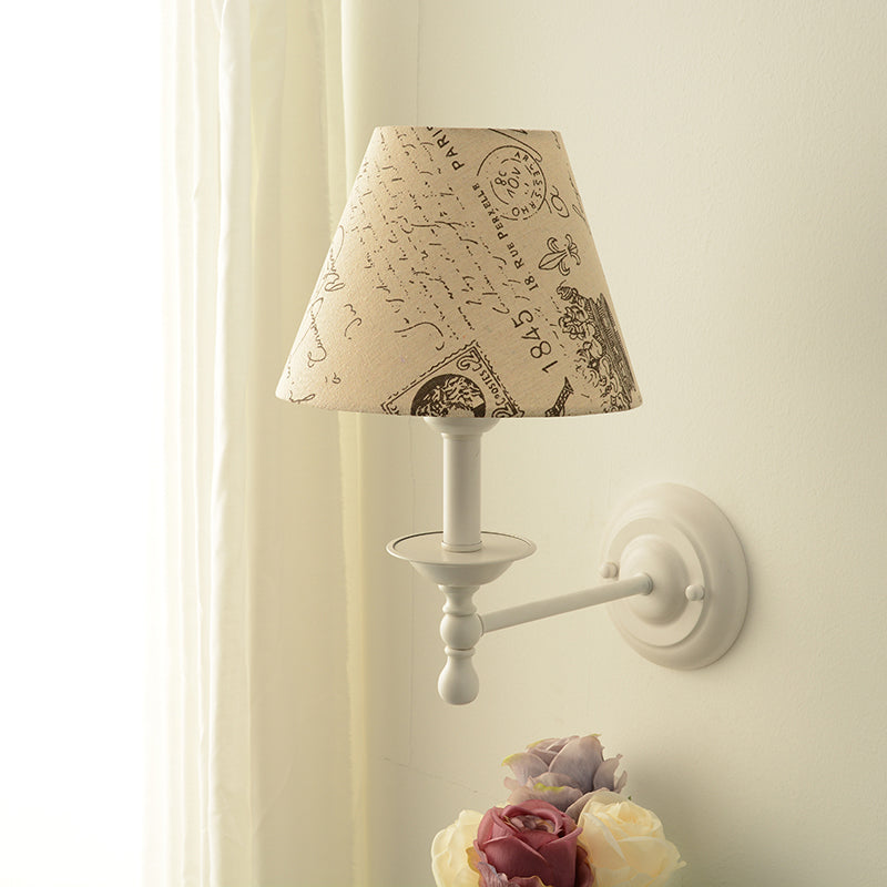 Macaron Wall Mount Light 1-Light Wall Light with Fabric Shade for Living Room