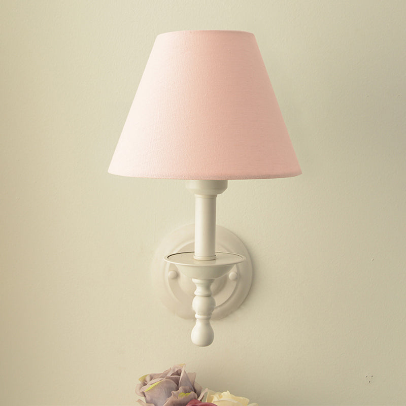Macaron Wall Mount Light 1-Light Wall Light with Fabric Shade for Living Room