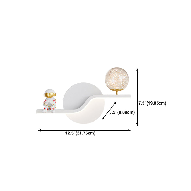 Children LED Wall Mount Light 2 Lights Wall Lamp with Glass for Kid's Room