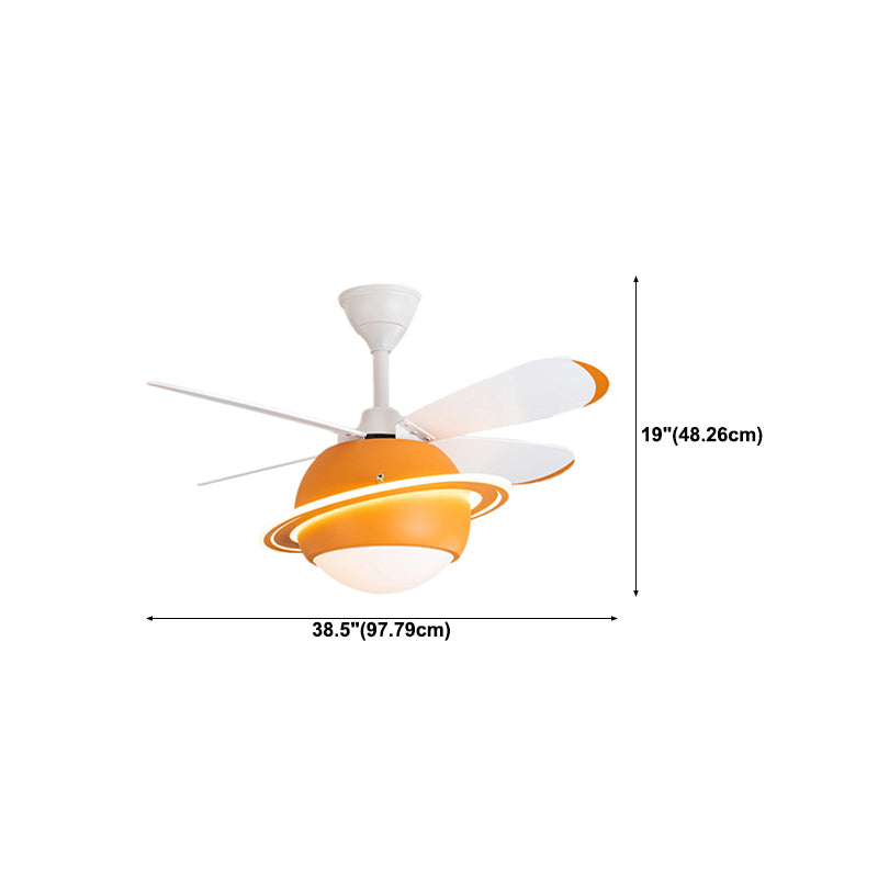 Children Ceiling Fan Light LED Ceiling Mount Lamp with Wood for Living Room