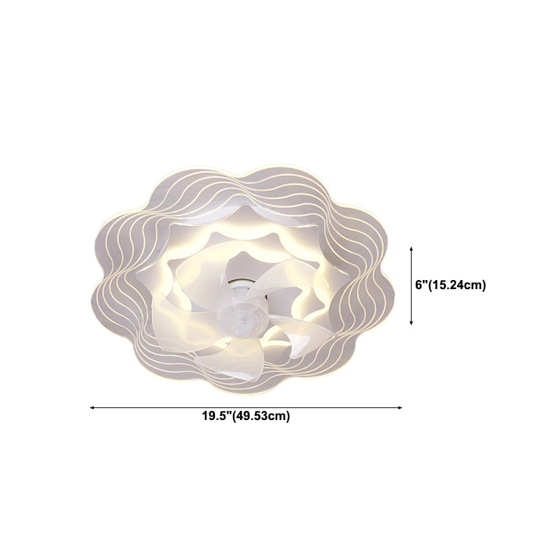 Metal Flower Fan Ceiling Lighting Modern Style 1-Light Flush Mount Lamp