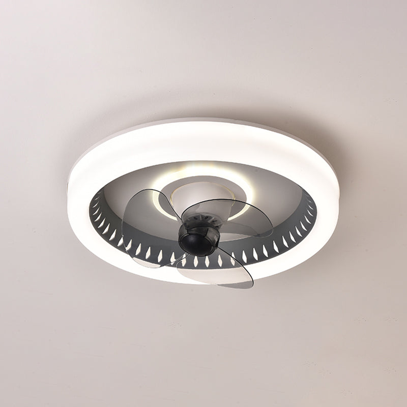 Geometric Shape Metal Ceiling Fans Modern 2-Lights Ceiling Fan Lamp Fixture