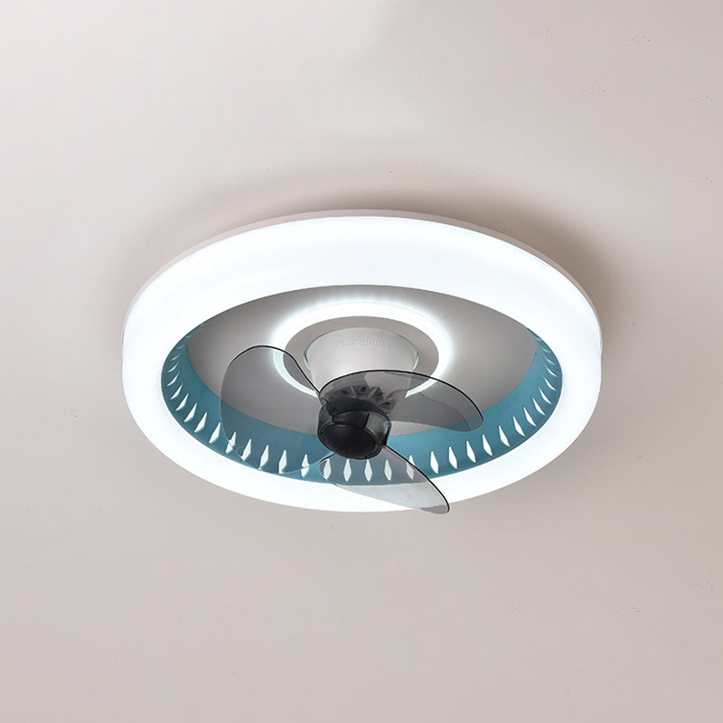 Geometric Shape Metal Ceiling Fans Modern 2-Lights Ceiling Fan Lamp Fixture