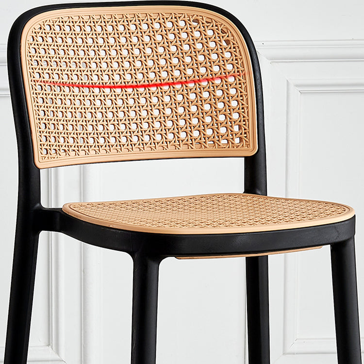 Modern Backrest Armless Counter Stool Plastic Hight Stool for Coffee Shop