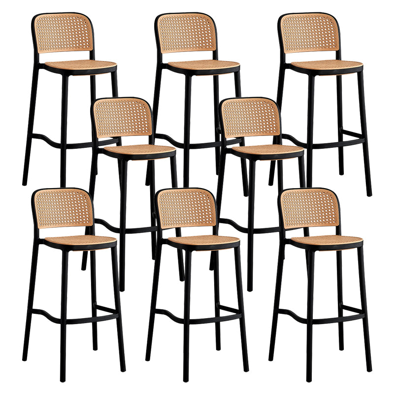 Modern Backrest Armless Counter Stool Plastic Hight Stool for Coffee Shop