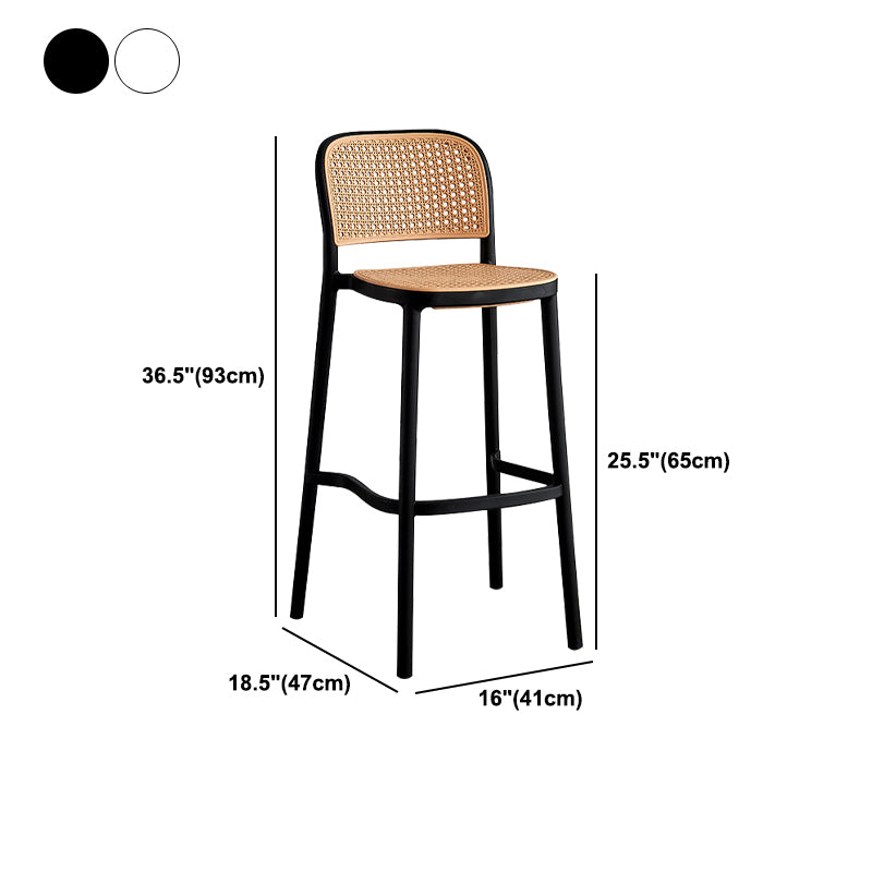 Modern Backrest Armless Counter Stool Plastic Hight Stool for Coffee Shop