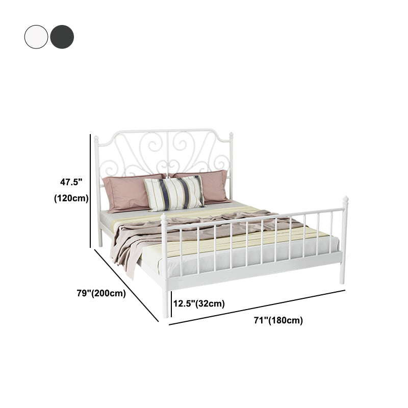Contemporary Metallic Low Profile Open-Frame Bed - 47.24" High, Mattress Not Included
