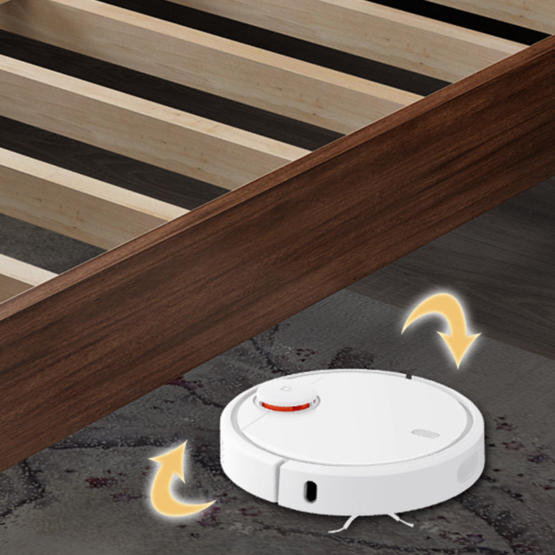 42.5" Traditional Solid Wood Bed, Low Profile Bed in Ash Walnut