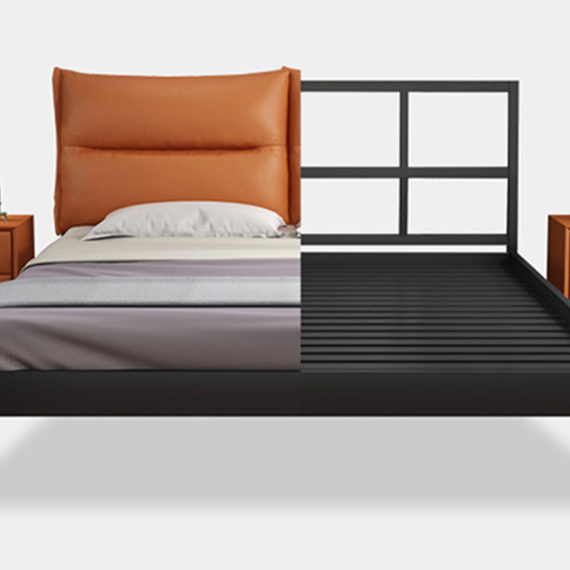 78.74-Inch L Iron Bed Frame Contemporary Black/White Wire-Grid Bed, Mattress Not Included