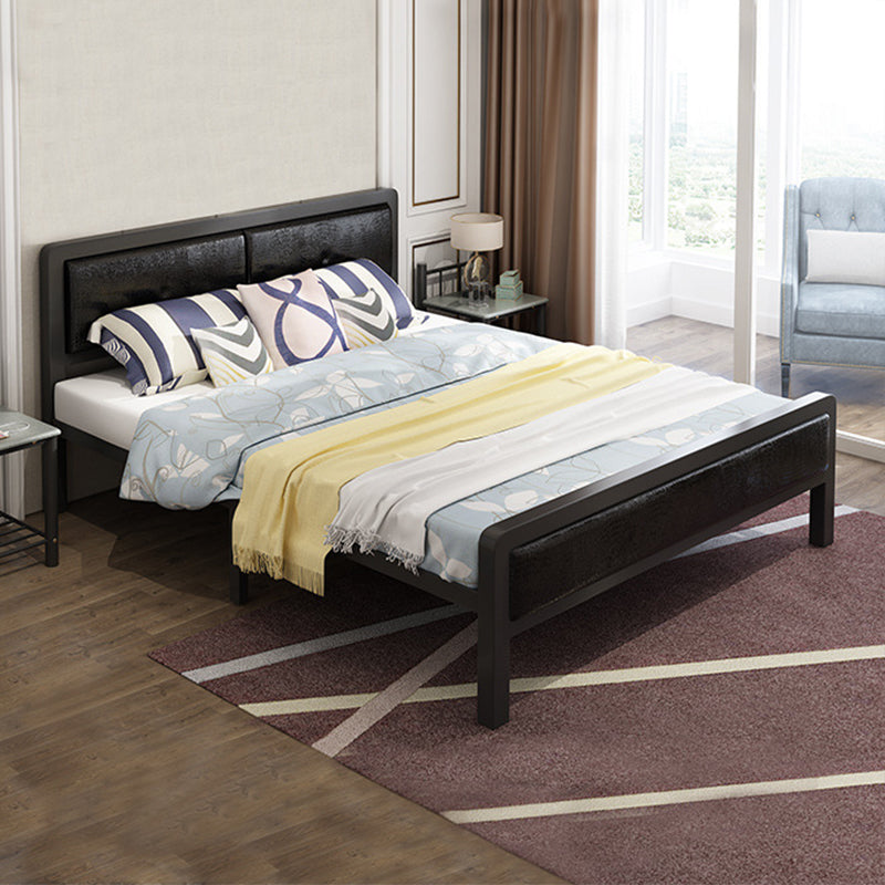 Contemporary 39.37-inch High Metallic Bed Frame with Headboard, Mattress Not Included