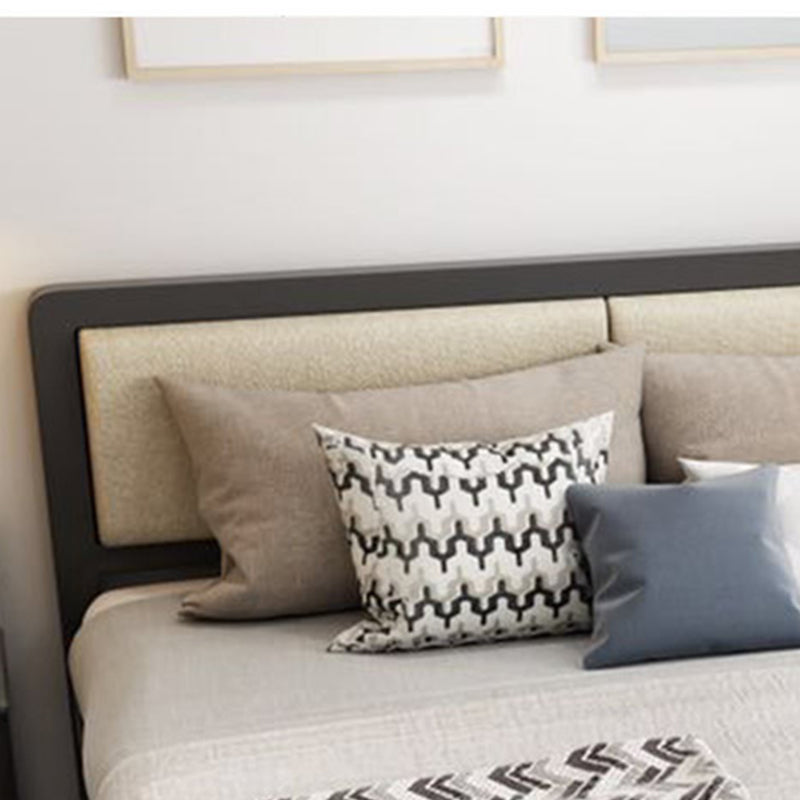 Contemporary 39.37-inch High Metallic Bed Frame with Headboard, Mattress Not Included