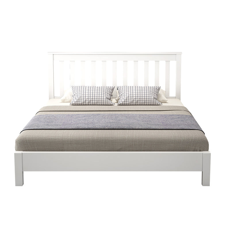 Modern Solid Color Open-Frame Bed with Rectangular Headboard