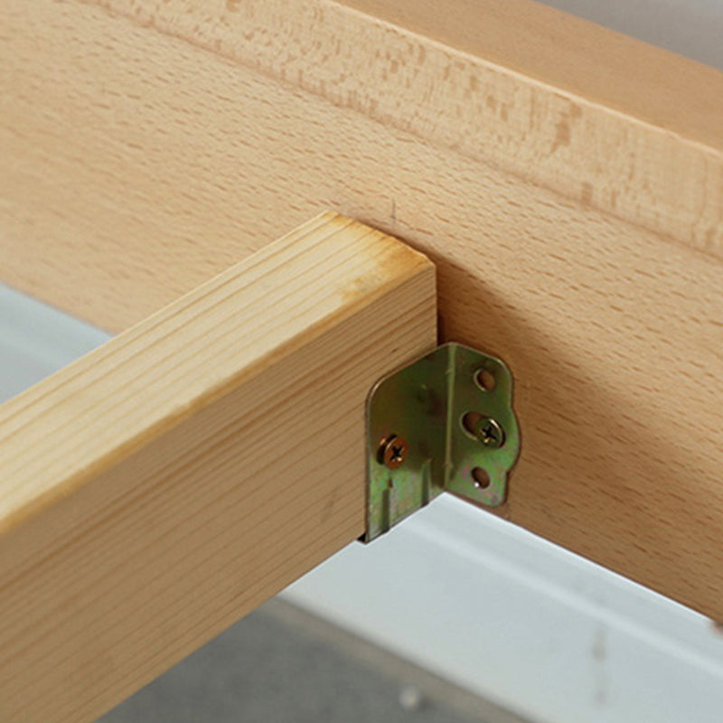 Solid Wood Bed Frame with Headboard Scandinavian Bed with Storage