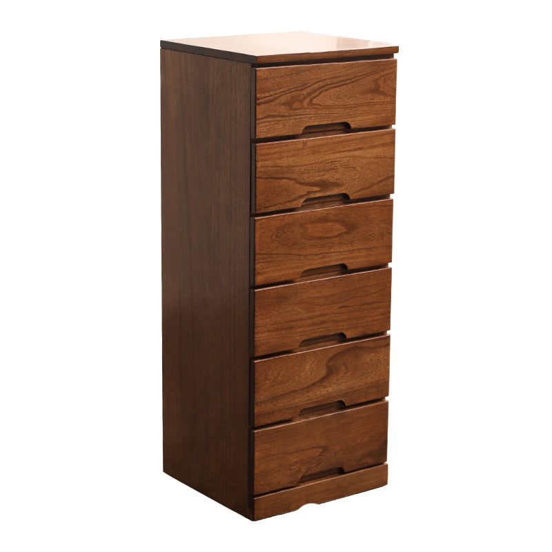 44" Tall Wooden 6-Drawer Accent Chest Square Top without Handle Cabinet