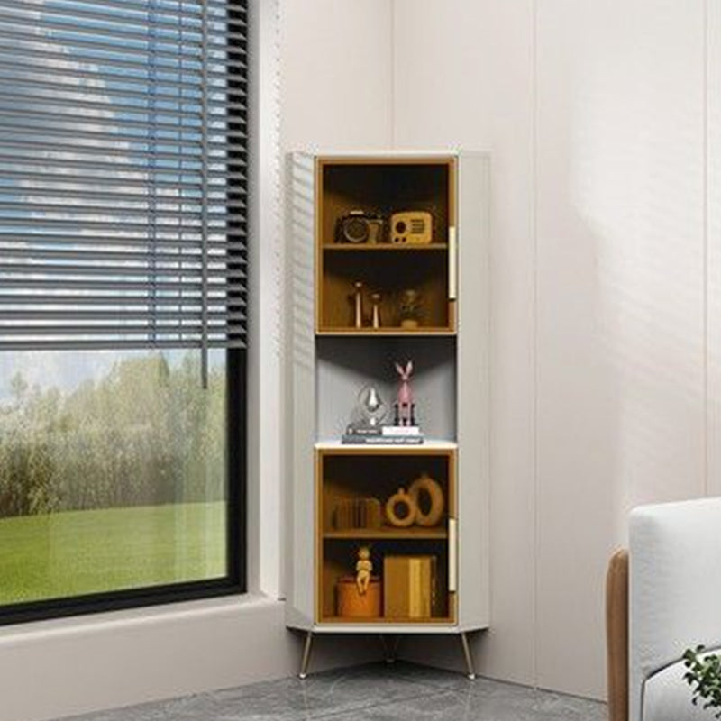 15.74" Wide Wood Corner Accent Cabinet with 2 Door Contemporary Side Cabinet