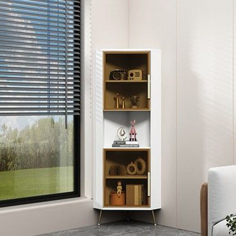 15.74" Wide Wood Corner Accent Cabinet with 2 Door Contemporary Side Cabinet