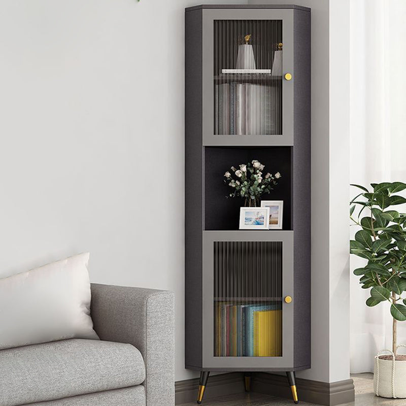 Corner Wood Accent Cabinet with 2 Door Contemporary Side Cabinet