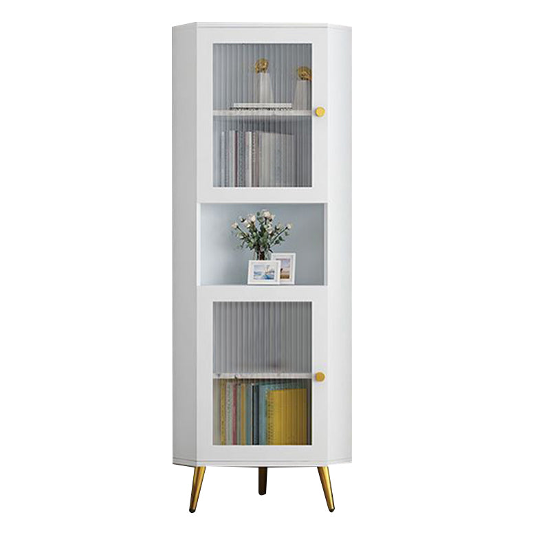 Corner Wood Accent Cabinet with 2 Door Contemporary Side Cabinet