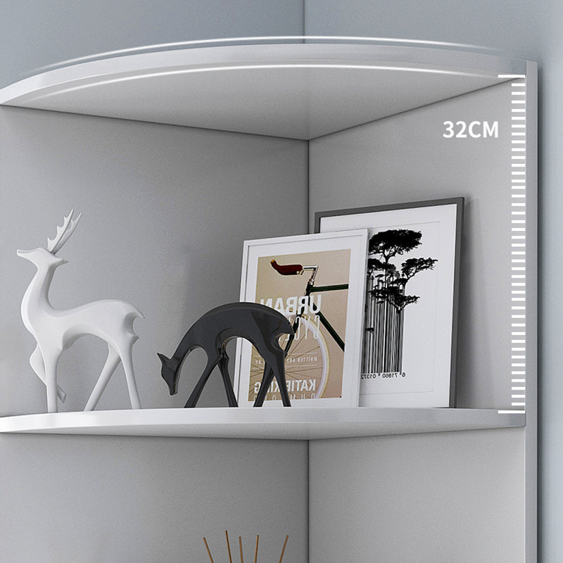 Corner Wood Accent Chest with Shelves Contemporary Side Cabinet