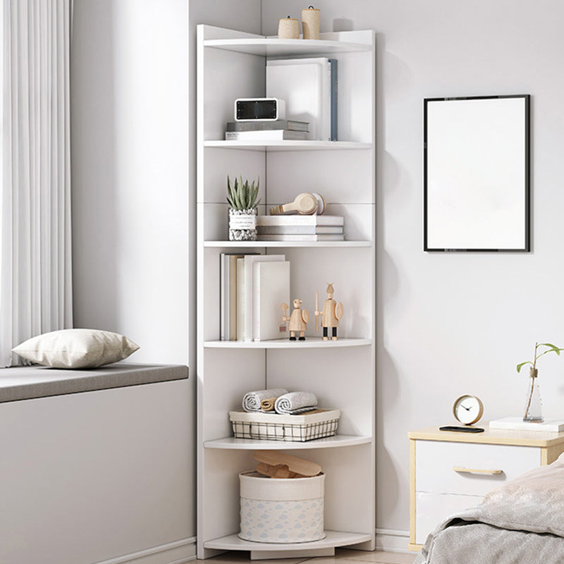 Corner Wood Accent Chest with Shelves Contemporary Side Cabinet