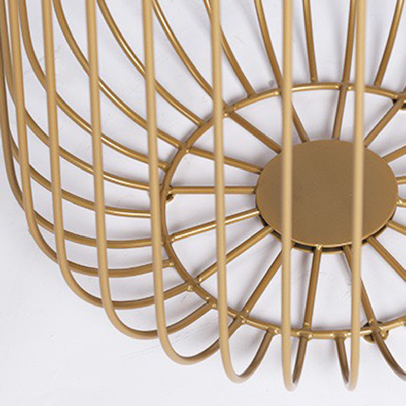 Mid-century Modern Round Iron Coffee Table, Brass/Black Frame Cocktail Table with Storage