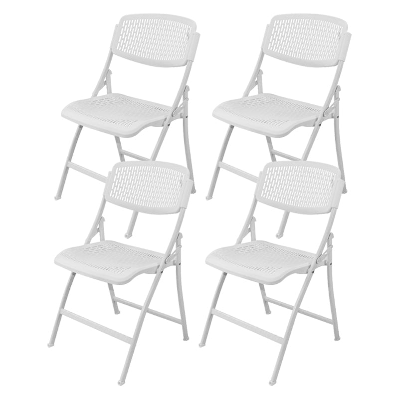 Contemporary Iron Frame Conference Chair Folding Plastic Armless Chair