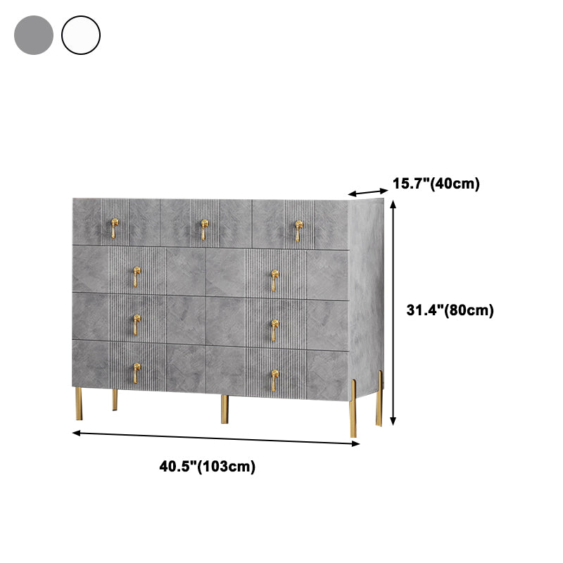 Modern Slate Storage Chest Vertical Dresser with Multi Drawers