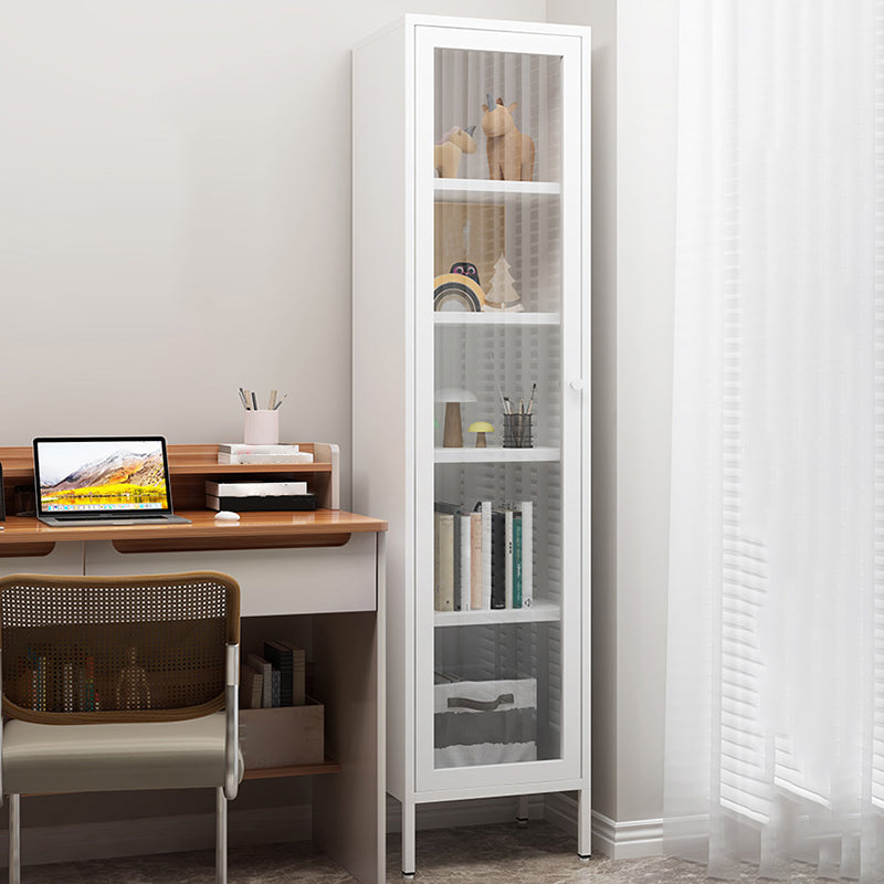 Modern Bookshelf Metal Closed Back Bookcase with Door for Office
