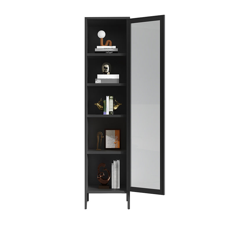 Modern Bookshelf Metal Closed Back Bookcase with Door for Office