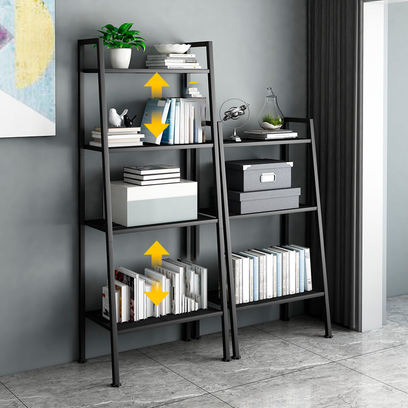 Contemporary Ladder Bookshelf Metal Open Back Bookcase for Home Office