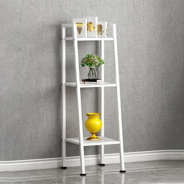 Contemporary Ladder Bookshelf Metal Open Back Bookcase for Home Office