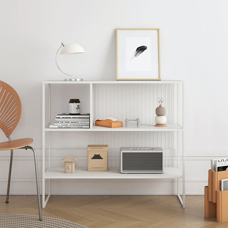 Contemporary Style Metal Bookshelf Open Back Bookcase for Home Office Use