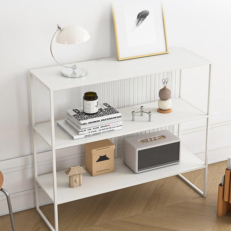 Contemporary Style Metal Bookshelf Open Back Bookcase for Home Office Use