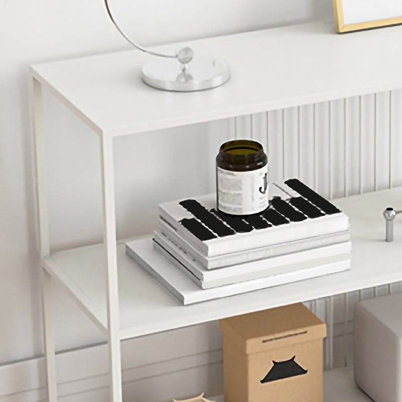 Contemporary Style Metal Bookshelf Open Back Bookcase for Home Office Use