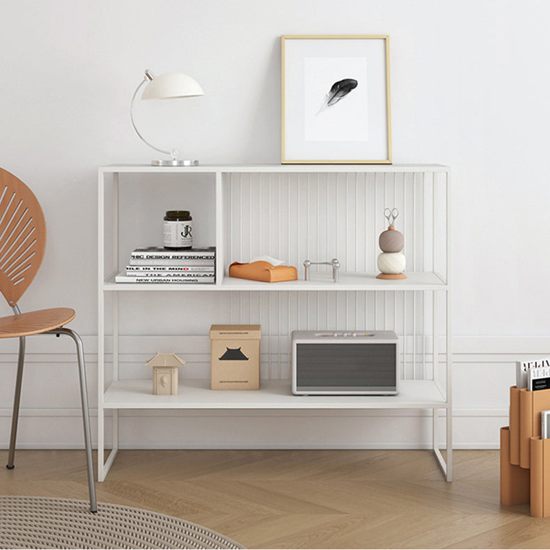 Contemporary Style Metal Bookshelf Open Back Bookcase for Home Office Use