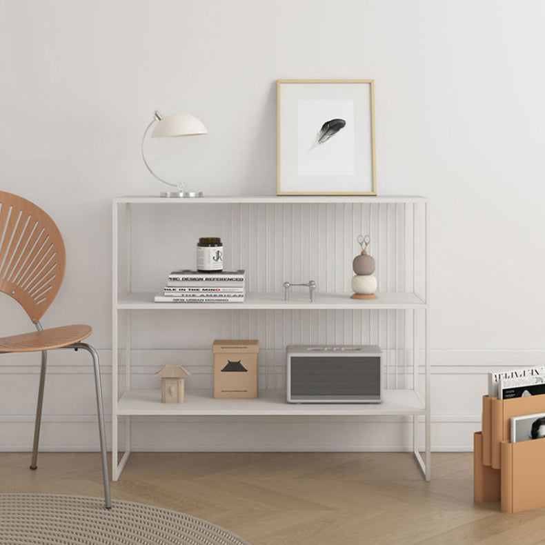 Contemporary Style Metal Bookshelf Open Back Bookcase for Home Office Use