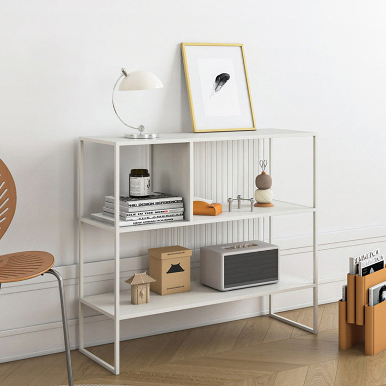 Contemporary Style Metal Bookshelf Open Back Bookcase for Home Office Use