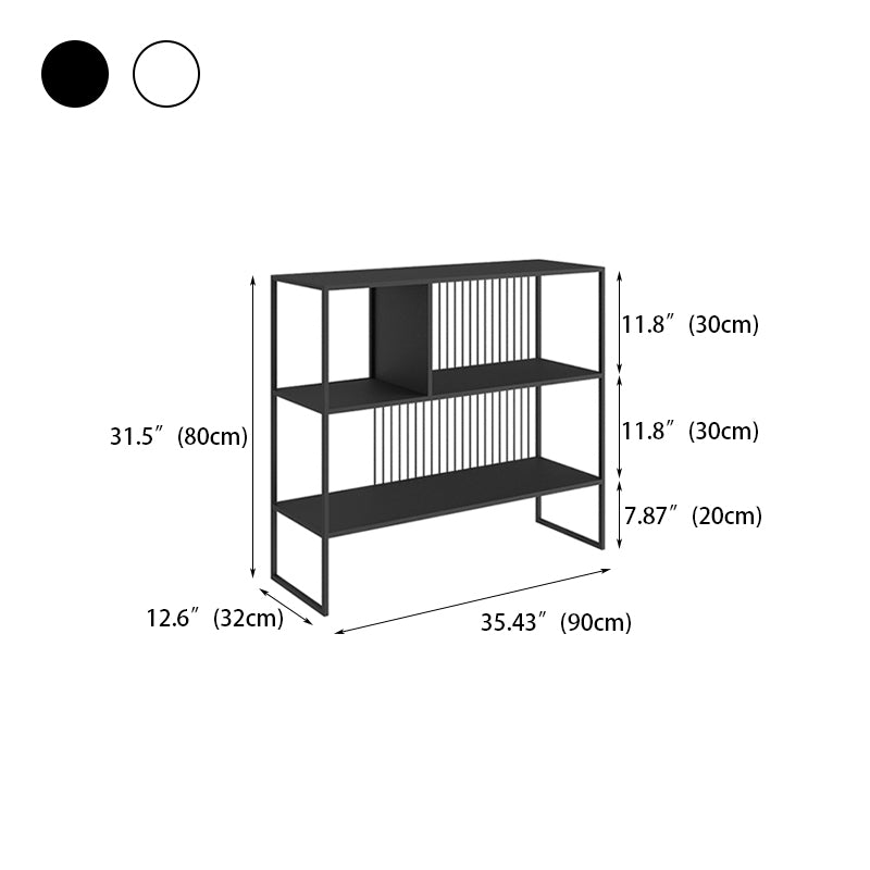 Contemporary Style Metal Bookshelf Open Back Bookcase for Home Office Use