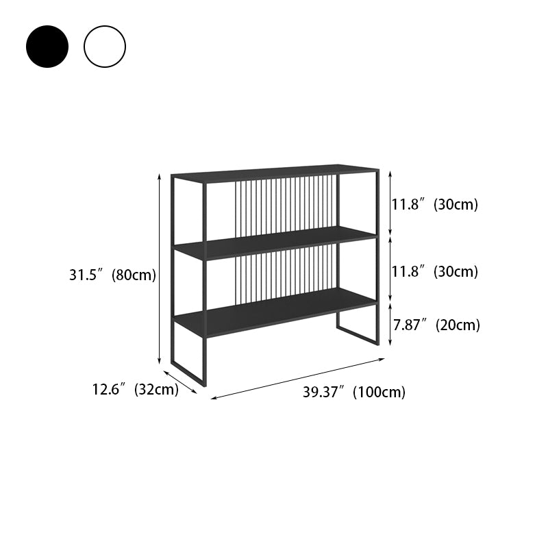 Contemporary Style Metal Bookshelf Open Back Bookcase for Home Office Use