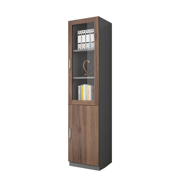 Contemporary Engineer Wood Bookshelf Closed Back Bookcase with Door for Home Office