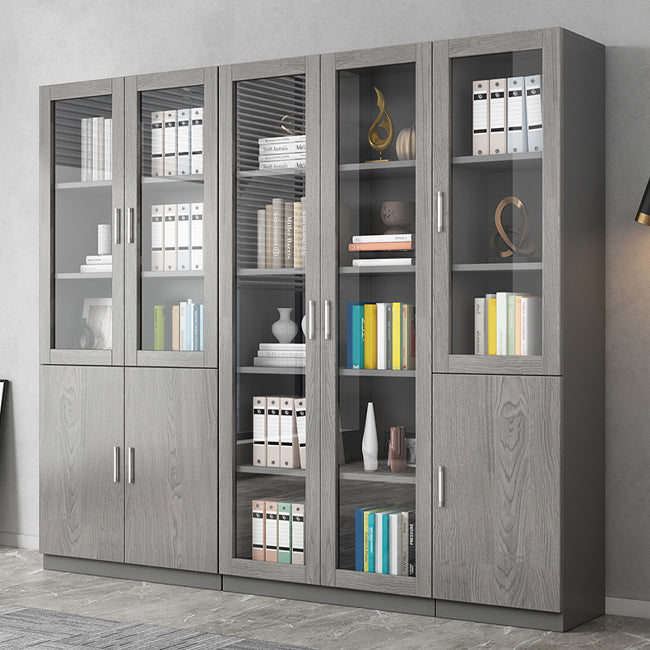 Contemporary Engineer Wood Bookshelf Closed Back Bookcase with Door for Home Office