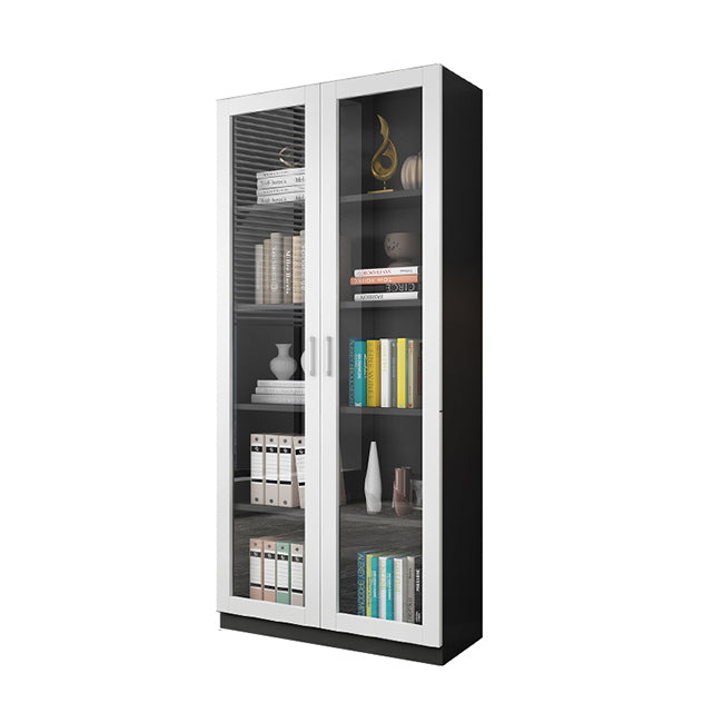 Contemporary Engineer Wood Bookshelf Closed Back Bookcase with Door for Home Office